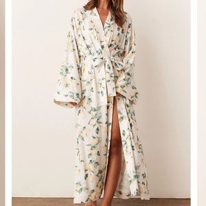 Mason Grey Banded Long Robe M